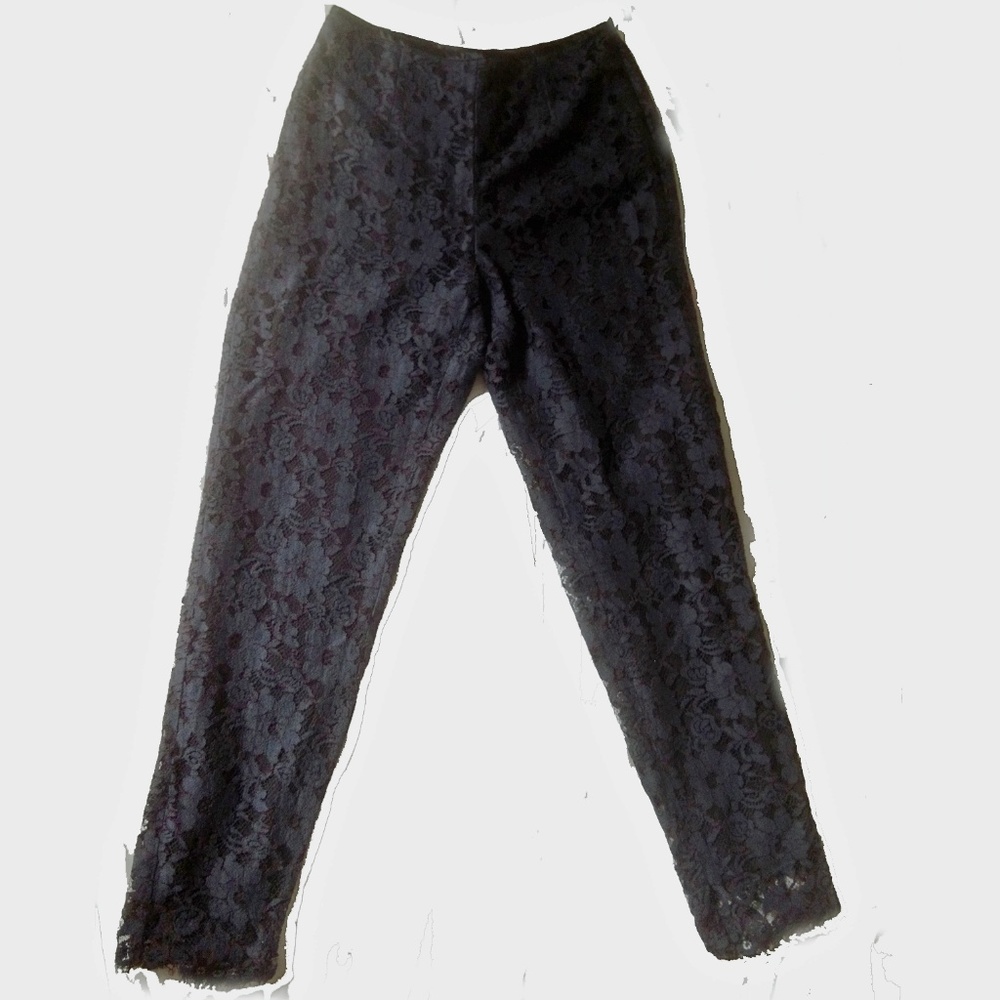 DANA B. Black Lace Pants High Waisted